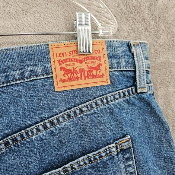 Levis High Waisted Mom Shorts 20W Medium Blue Wash Denim Jean Jorts Cotton Plus - Picture 10 of 14